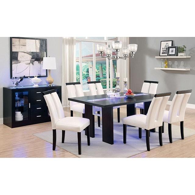 Luminar Black Glass-Insert Dining Table - Just Furniture (PA) - Multi Location