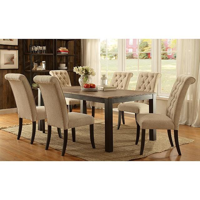 Mashall Beige/Antique Black Side Chair, Ivory (2/CTN) - Just Furniture (PA) - Multi Location