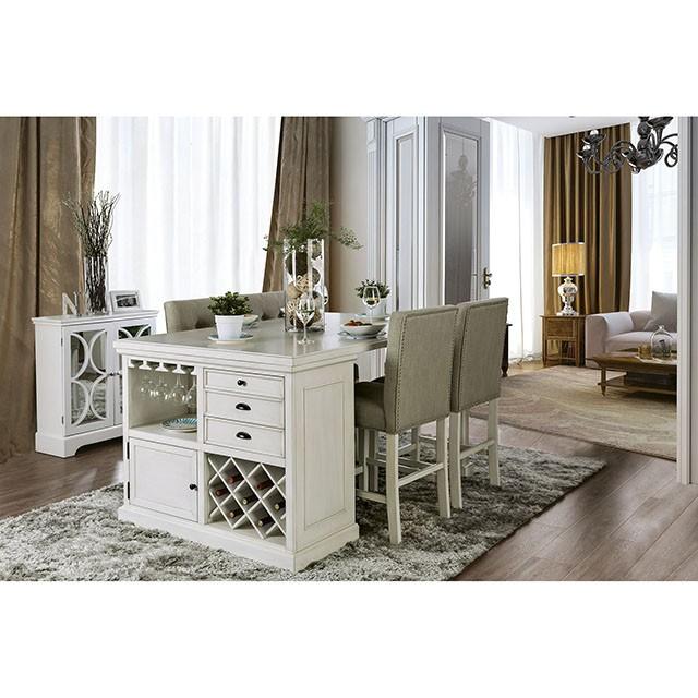 Sutton Antique White Counter Ht. Table - Just Furniture (PA) - Multi Location