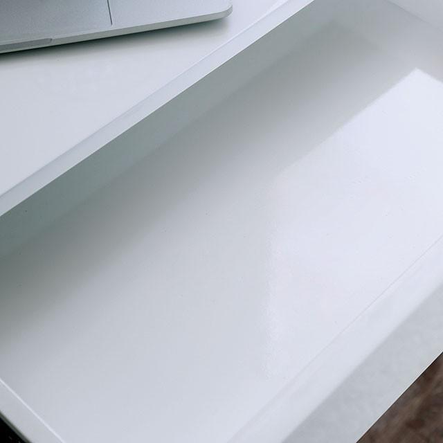 Loke White/Chrome Computer Desk - Just Furniture (PA) - Multi Location