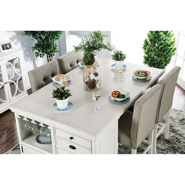 Sutton Antique White Counter Ht. Table - Just Furniture (PA) - Multi Location