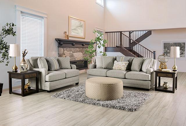 STEPHNEY Loveseat, Gray/Gold - Just Furniture (PA) - Multi Location