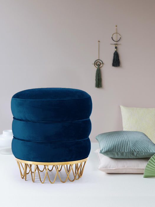 Revolve Navy Velvet Ottoman/Stool - Just Furniture (PA) - Multi Location