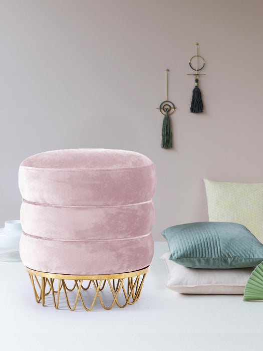 Revolve Pink Velvet Ottoman/Stool - Just Furniture (PA) - Multi Location