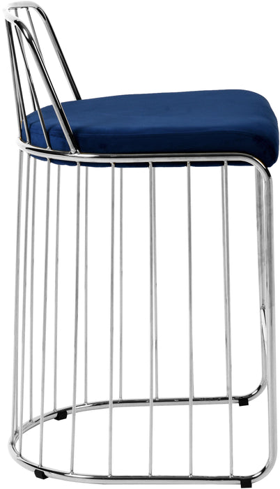 Gio Navy Velvet Stool - Just Furniture (PA) - Multi Location