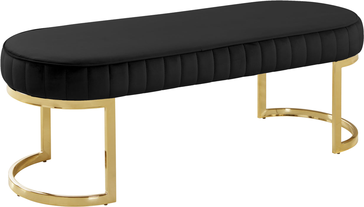 Lemar Black Velvet Bench - Just Furniture (PA) - Multi Location