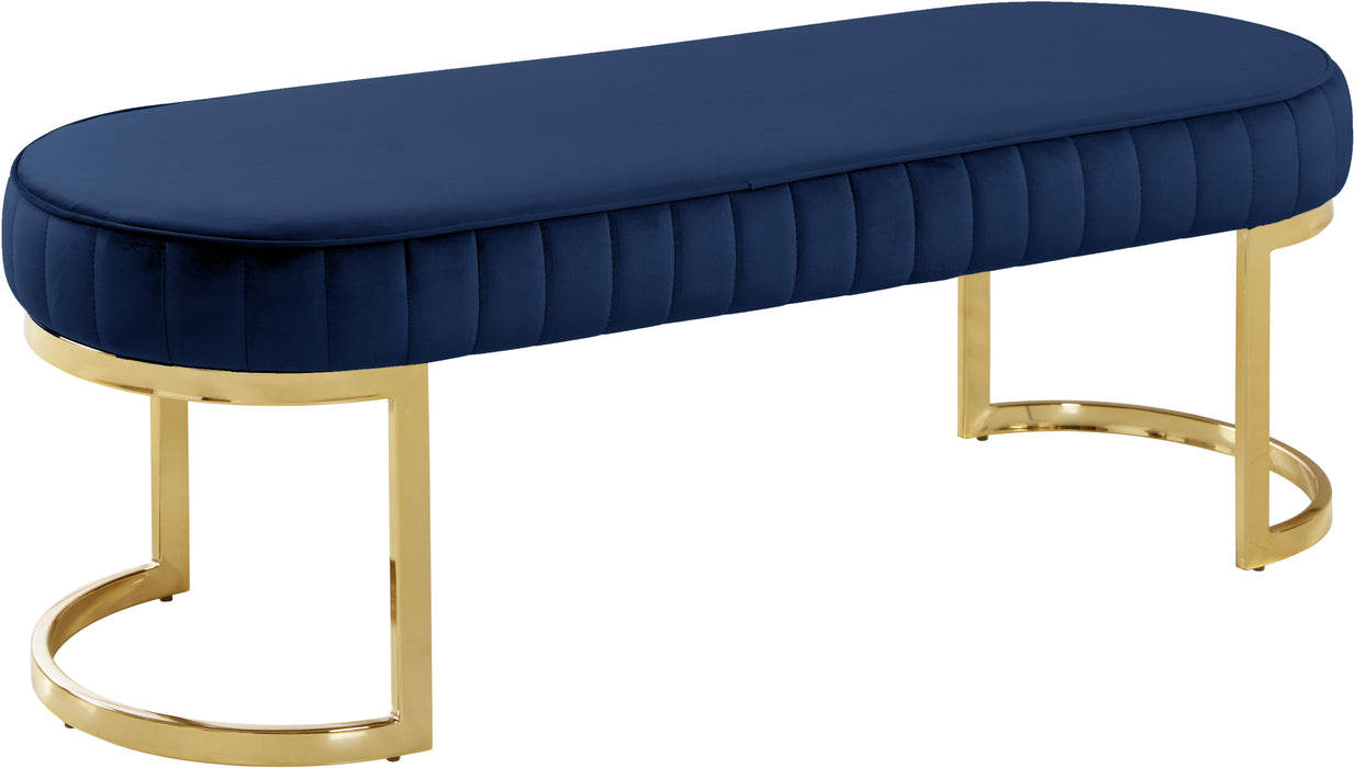 Lemar Navy Velvet Bench - Just Furniture (PA) - Multi Location