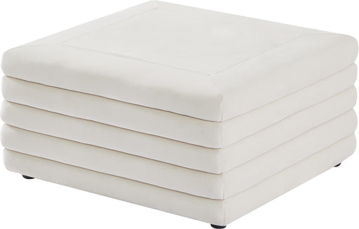Lorenzo Cream Velvet Ottoman - Just Furniture (PA) - Multi Location