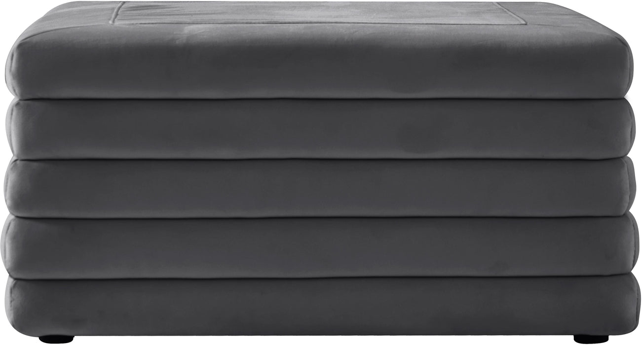 Lorenzo Grey Velvet Ottoman - Just Furniture (PA) - Multi Location