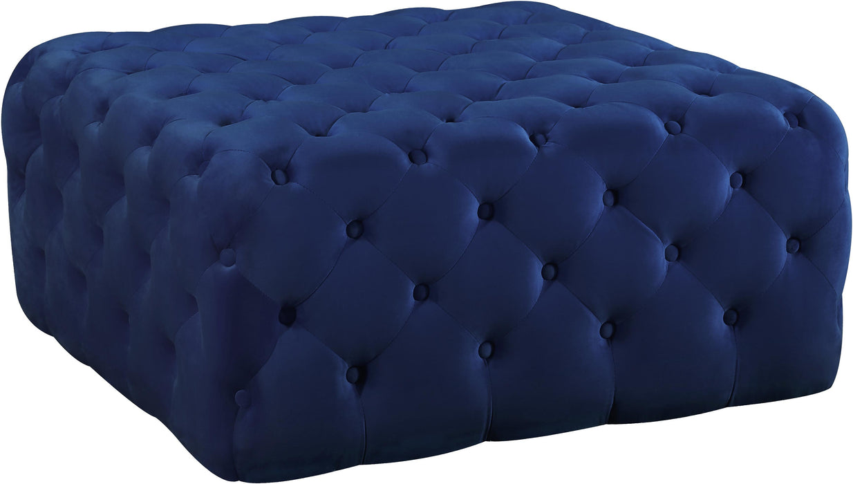 Ariel Navy Velvet Ottoman/Bench - Just Furniture (PA) - Multi Location
