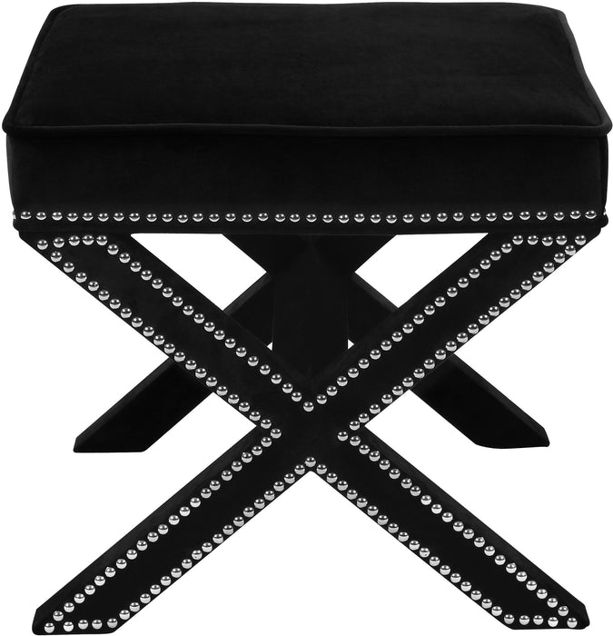 Nixon Black Velvet Ottoman/Bench - Just Furniture (PA) - Multi Location
