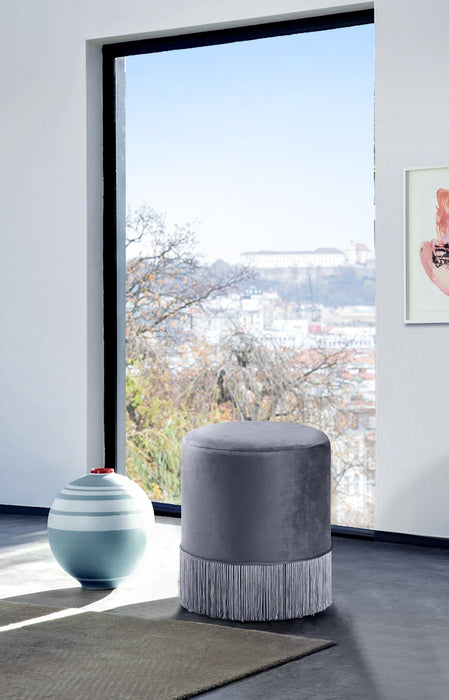 Teddy Grey Velvet Ottoman/Stool - Just Furniture (PA) - Multi Location