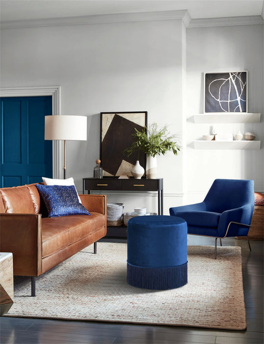 Teddy Navy Velvet Ottoman/Stool - Just Furniture (PA) - Multi Location