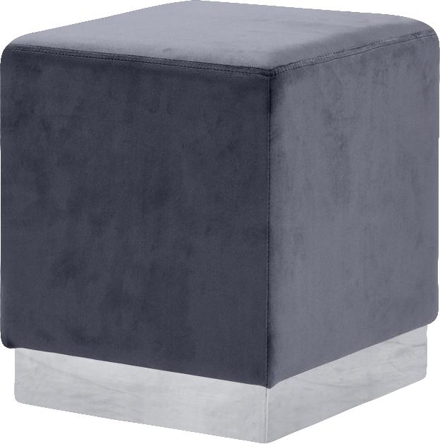 Jax Grey Velvet Ottoman/Stool - Just Furniture (PA) - Multi Location