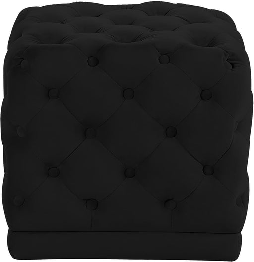Stella Black Velvet Ottoman/Stool - Just Furniture (PA) - Multi Location