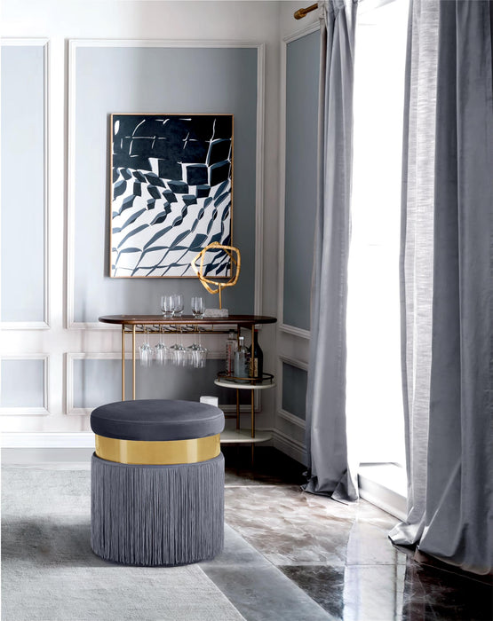 Yasmine Grey Velvet Ottoman/Stool - Just Furniture (PA) - Multi Location