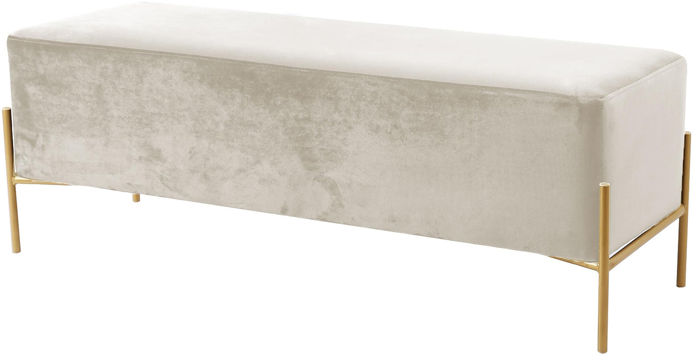 Isla Cream Velvet Bench