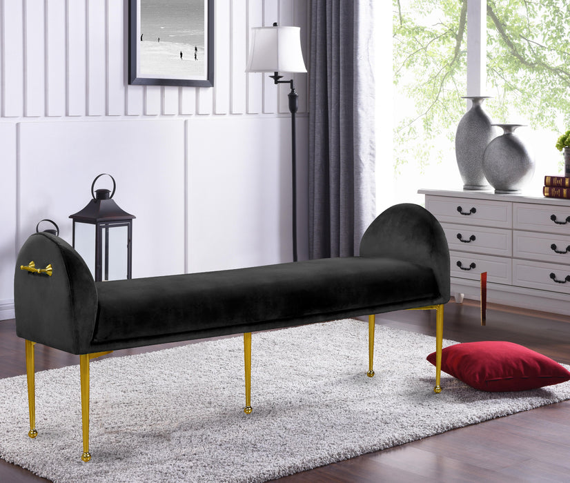 Owen Black Velvet Bench - Just Furniture (PA) - Multi Location