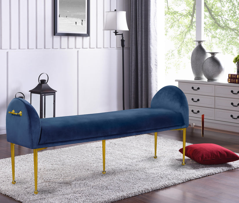 Owen Navy Velvet Bench - Just Furniture (PA) - Multi Location