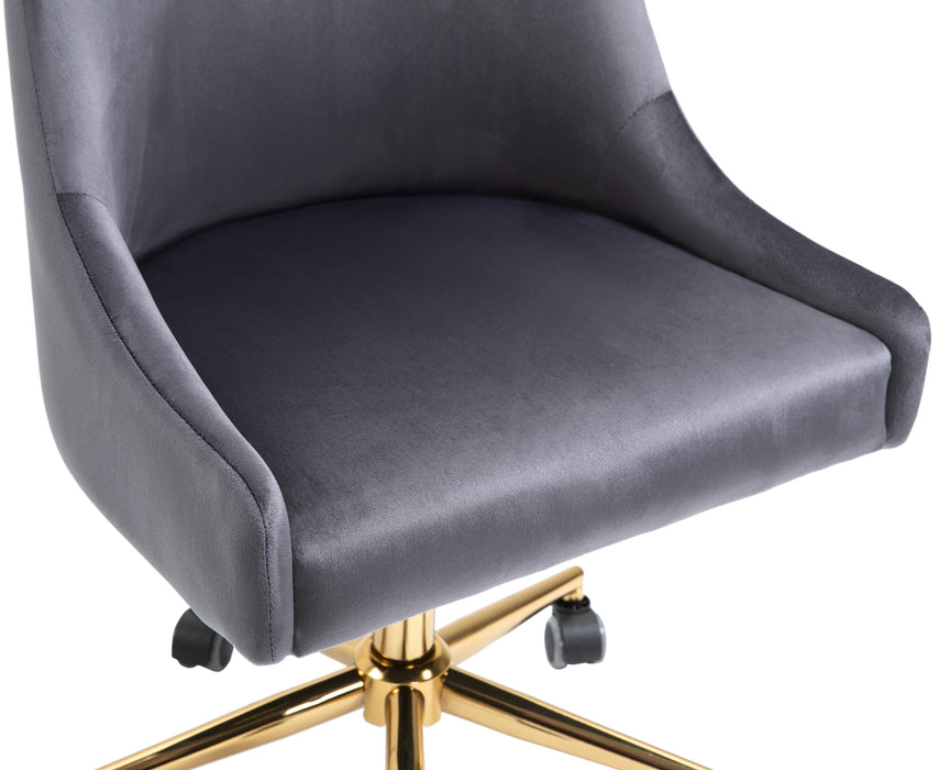 Karina Grey Velvet Office Chair - Just Furniture (PA) - Multi Location