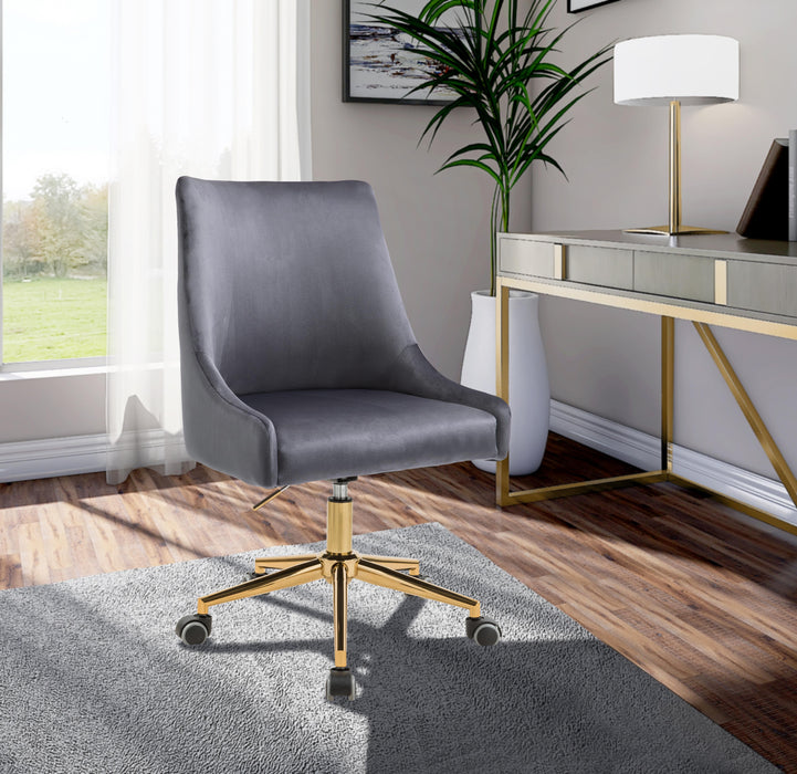 Karina Grey Velvet Office Chair - Just Furniture (PA) - Multi Location