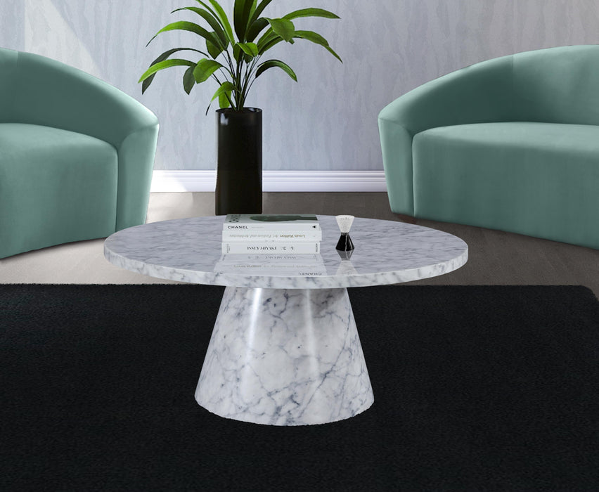 Omni White Faux Marble Coffee Table - Just Furniture (PA) - Multi Location