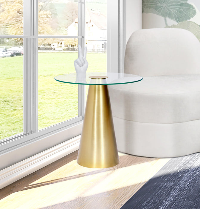 Glassimo Brushed Gold End Table - Just Furniture (PA) - Multi Location