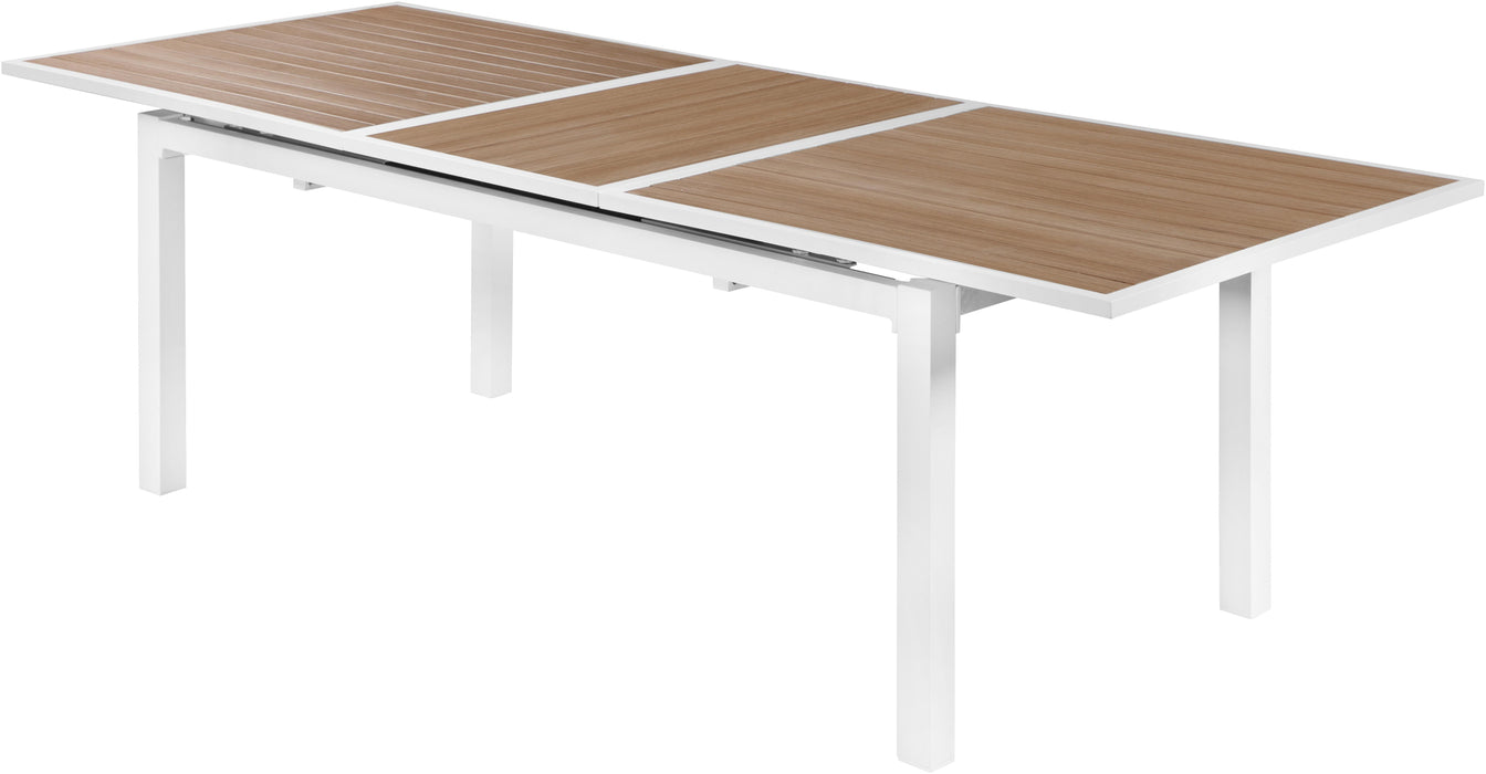 Nizuc Brown manufactured wood Outdoor Patio Extendable Aluminum Dining Table - Just Furniture (PA) - Multi Location