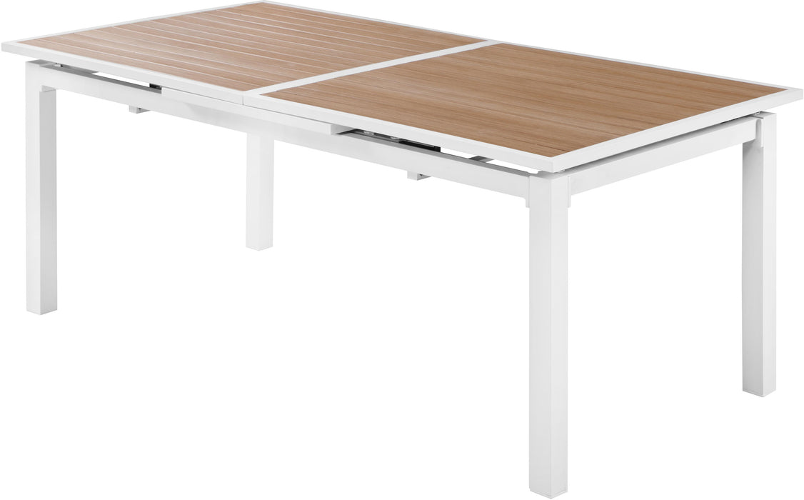 Nizuc Brown manufactured wood Outdoor Patio Extendable Aluminum Dining Table - Just Furniture (PA) - Multi Location