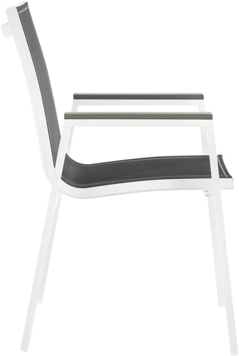 Nizuc Black Mesh Waterproof Fabric Outdoor Patio Aluminum Mesh Dining Arm Chair - Just Furniture (PA) - Multi Location