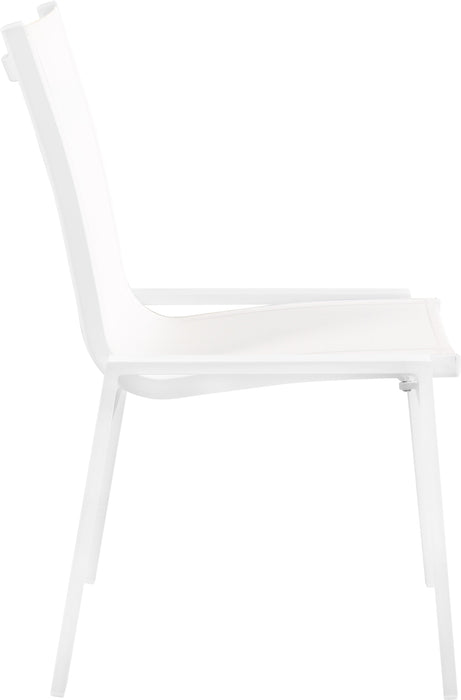 Nizuc White Mesh Waterproof Fabric Outdoor Patio Aluminum Mesh Dining Chair - Just Furniture (PA) - Multi Location