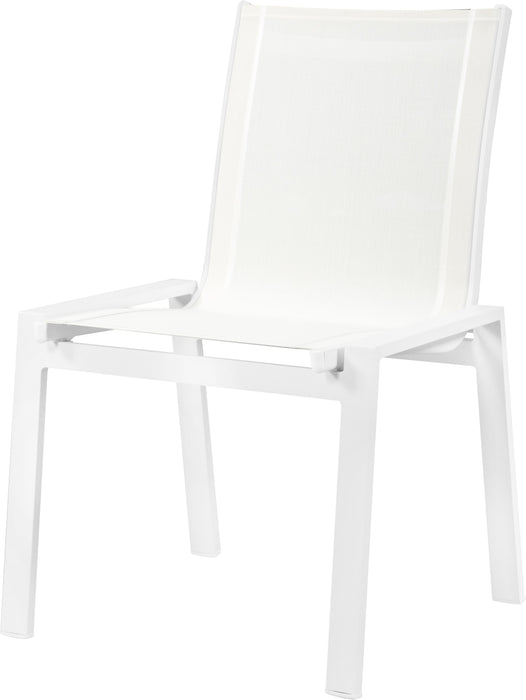 Nizuc White Mesh Waterproof Fabric Outdoor Patio Aluminum Mesh Dining Chair - Just Furniture (PA) - Multi Location