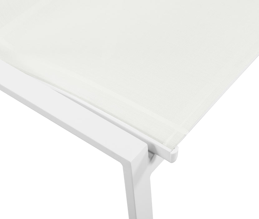 Nizuc White Mesh Waterproof Fabric Outdoor Patio Aluminum Mesh Dining Chair - Just Furniture (PA) - Multi Location