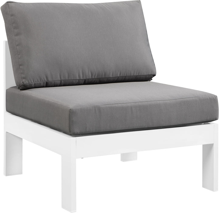 Nizuc Grey Waterproof Fabric Outdoor Patio Aluminum Armless Chair