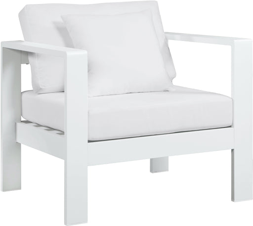 Nizuc White Waterproof Fabric Outdoor Patio Aluminum Arm Chair - Just Furniture (PA) - Multi Location