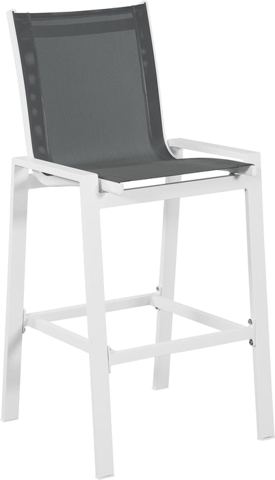 Nizuc Grey Mesh Waterproof Fabric Outdoor Patio Aluminum Mesh Barstool - Just Furniture (PA) - Multi Location
