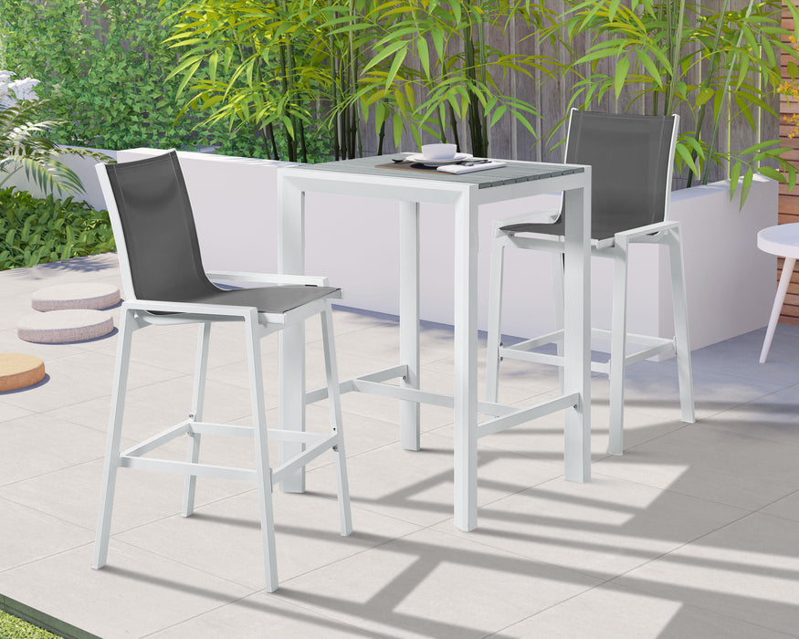 Nizuc Grey Mesh Waterproof Fabric Outdoor Patio Aluminum Mesh Barstool - Just Furniture (PA) - Multi Location