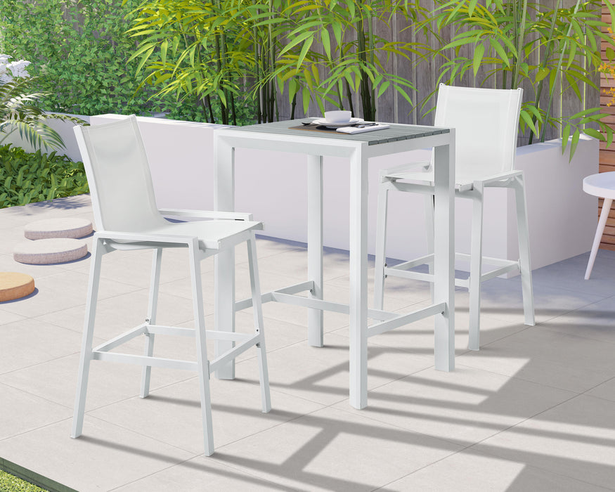Nizuc White Mesh Waterproof Fabric Outdoor Patio Aluminum Mesh Barstool - Just Furniture (PA) - Multi Location