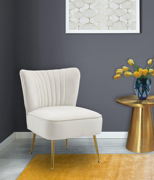 Tess Cream Velvet Accent Chair - Just Furniture (PA) - Multi Location