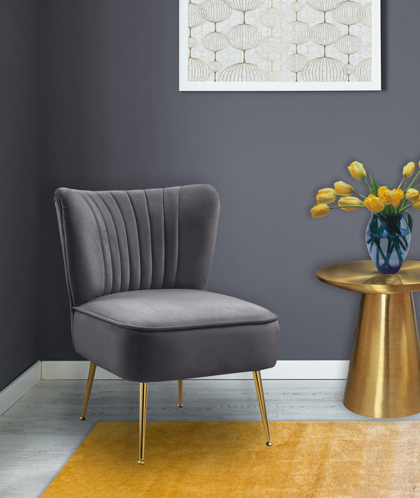 Tess Grey Velvet Accent Chair - Just Furniture (PA) - Multi Location