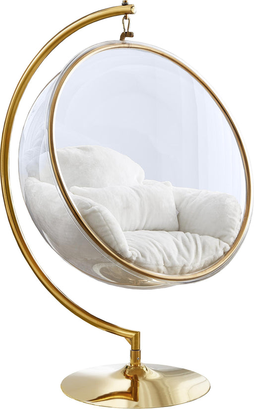 Luna White Faux Fur Acrylic Swing Accent Chair - Just Furniture (PA) - Multi Location