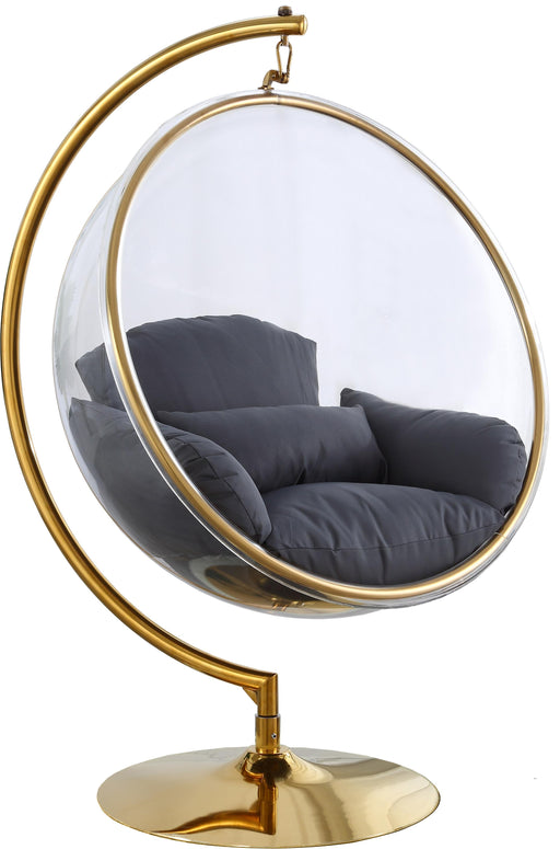 Luna Grey Fabric Acrylic Swing Bubble Accent Chair (2 Boxes) - Just Furniture (PA) - Multi Location