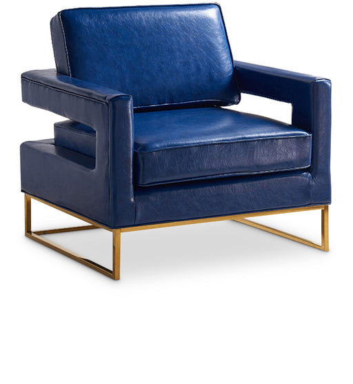 Amelia Navy Faux Leather Accent Chair - Just Furniture (PA) - Multi Location