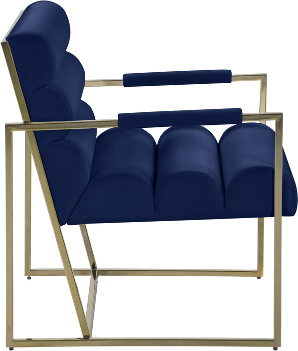 Wayne Navy Velvet Accent Chair - Just Furniture (PA) - Multi Location