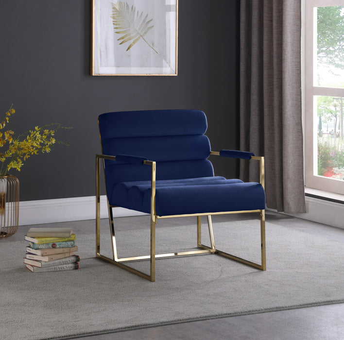 Wayne Navy Velvet Accent Chair - Just Furniture (PA) - Multi Location