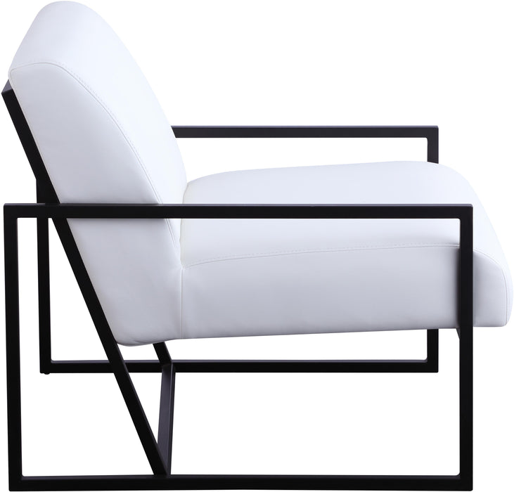 Industry White Faux Leather Accent Chair - Just Furniture (PA) - Multi Location