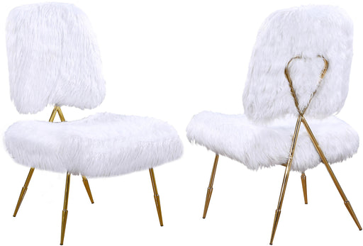 Magnolia White Faux Fur Accent Chair - Just Furniture (PA) - Multi Location