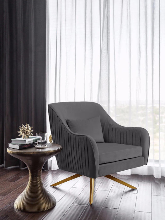 Paloma Grey Velvet Accent Chair - Just Furniture (PA) - Multi Location