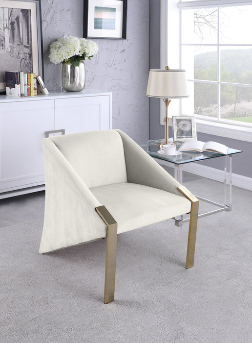 Rivet Cream Velvet Accent Chair - Just Furniture (PA) - Multi Location