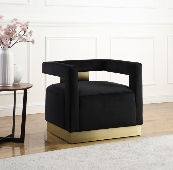 Armani Black Velvet Accent Chair - Just Furniture (PA) - Multi Location